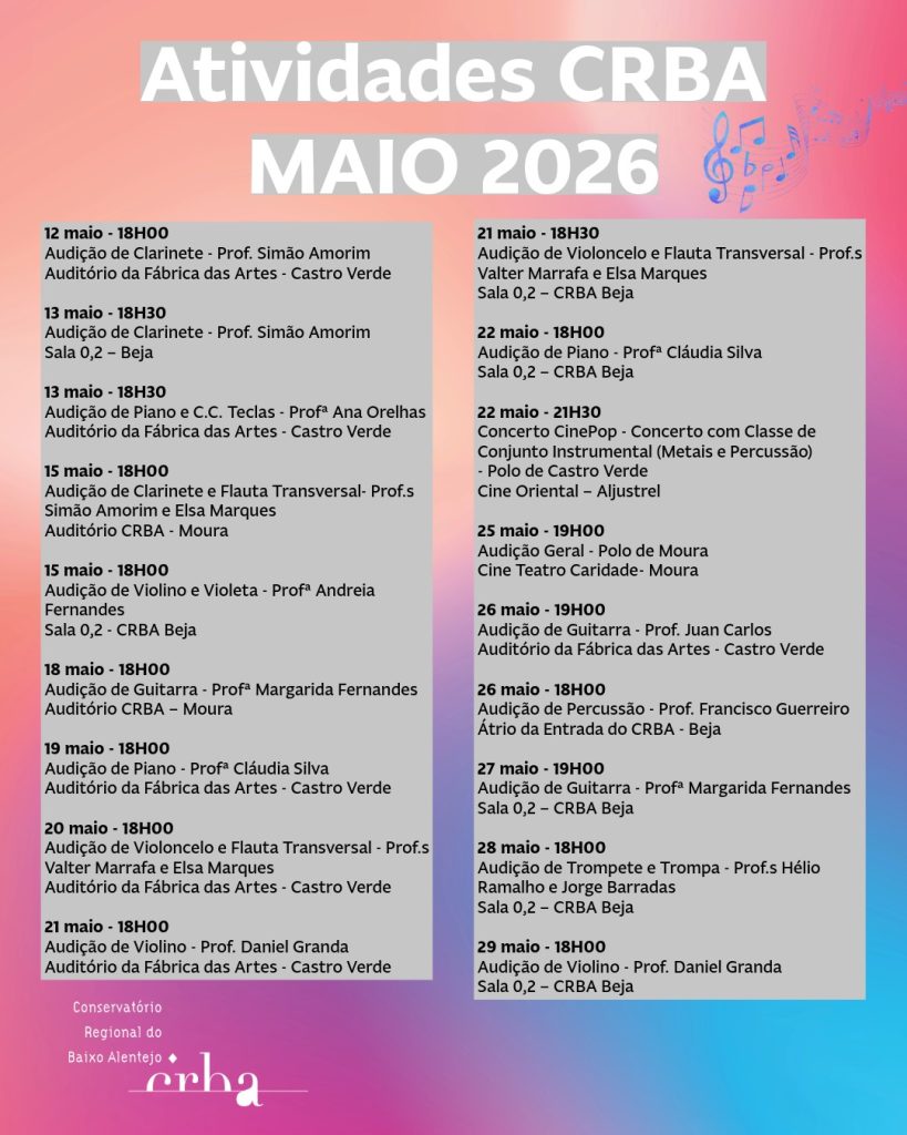 Cartaz Atividades Maio 2026